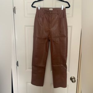 Aritzia Brown Leather Pants